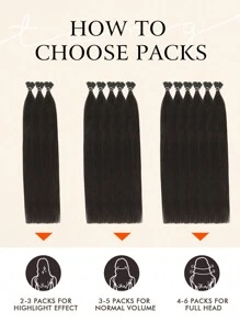 I Tip Hair Extensions Human Hair Extensions Nature Black Color Straight Remy Human Hair Keratin Capsule Extensions Invisible I Tip Human Hair Extensions - S1B - View 8