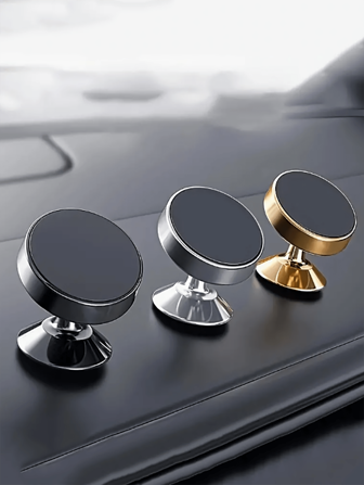 1 件金属材质圆形迷你磁性手机支架，汽车多功能手机导航支架，汽车仪表盘支架，兼容 、Android 手机，生日礼物，家人，朋友汽车配件，车载手机支架