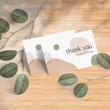 200pcs Kraft Paper Business Thank You Cards For Supporting My Small Business Back To School