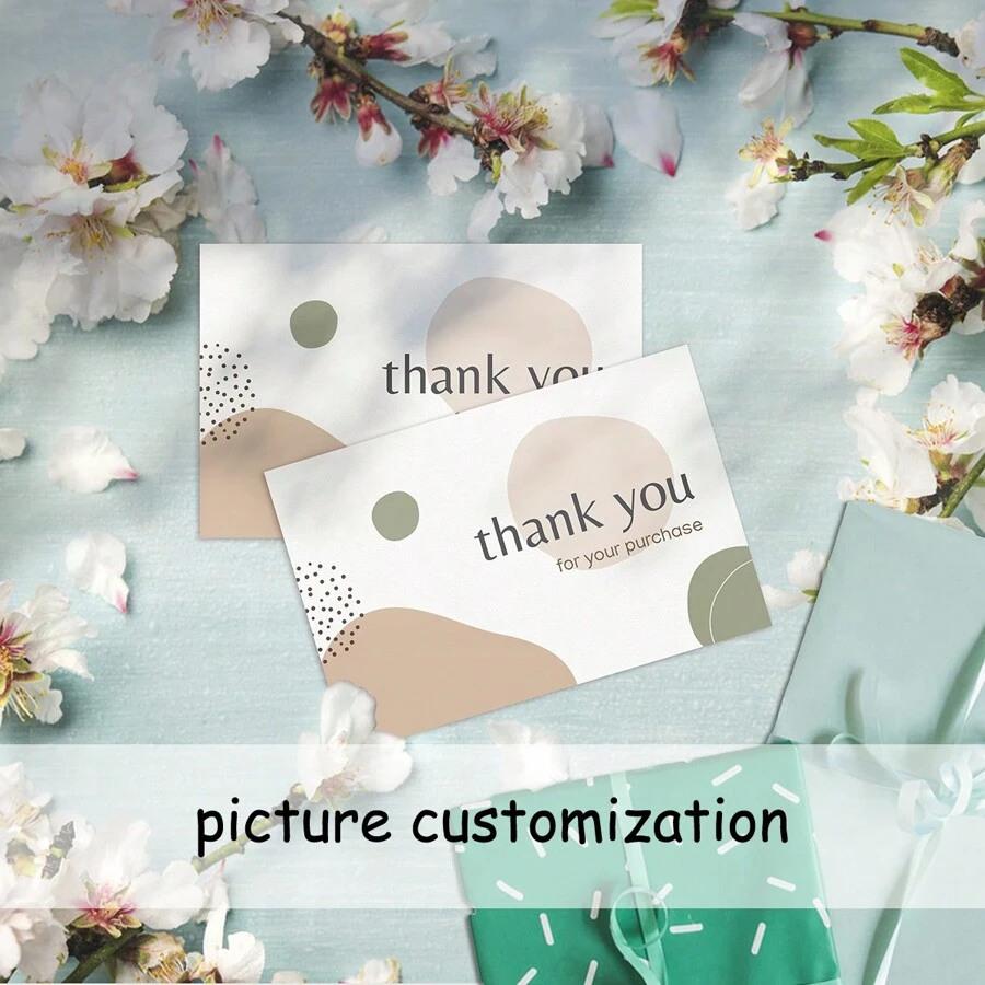 200pcs Kraft Paper Business Thank You Cards For Supporting My Small Business Back To School