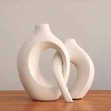 Monaco Ceramic Vase Pair - 香檳色 - 查看 2