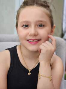 Children's Butterfly Necklace And Bracelet Set In Resin, Delicate Semi-Jewelry For Children