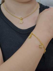 Children's Butterfly Necklace And Bracelet Set In Resin, Delicate Semi-Jewelry For Children