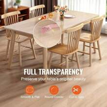 1 pieza Mantel de PVC transparente de 1.0 mm de grosor, resistente al agua, a los arañazos y al calor, adecuado para el hogar, hotel, mesa de comedor y mesa de café - Transparente-1,0 mm - Ver 4