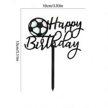 3pcs Football Acrylic Happy Birthday Themed Cake Topper For Birthday Party Cake Decoration,Christmas - Multicolor - View 6