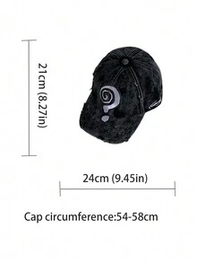 1 件宽边破洞牛仔棒球帽，男女通用休闲可调节棒球帽，带问号刺绣的穿孔设计，复古水洗，适合春秋季节 - 彩色 - 查看 5