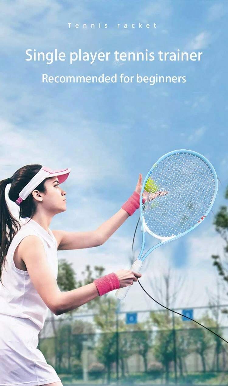 1pc Mixed Color Junior Tennis Racket With Training Aids, Comes With