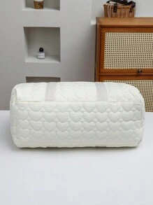 熊图案毛绒波士顿手提包 - 多功能大容量尿布和婴儿用品收纳手提包，带肩带，适合婴儿、青少年和成人 - 米色 - 查看 11