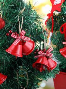 红色圣诞铃铛饰品、圣诞铃铛装饰、挂饰金属铃铛、圣诞树节日装饰、彩色铃铛吊坠装饰、铁制圣诞树吊坠、圣诞工艺铃铛、适用于圣诞节节日派对装饰、铃铛树饰品、圣诞树吊坠、圣诞节（红色） - 彩色 - 查看 5