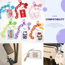 1/3 chiếc Móc chìa khóa khung ảnh mặt dây chuyền, Móc chìa khóa khung ảnh tròn hình trái tim bằng Acrylic trong suốt, Móc chìa khóa chèn ảnh hình vuông hình chữ nhật hình học cho đồ thủ công DIY (Không có ảnh tùy chỉnh) - Nhiều màu - Xem 7