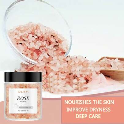 120g Rose Bathing Mineral Salts, Moisturizing And Nourishing Skin, Cleansing And Hydrating Skincare, For Bath, Suitable For Halloween And Valentine's Day Gifts