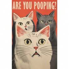 1 st Ben je aan het poepen Badkamerbord Grappige kattencitaten Poster Canvas Schilderij Cartoon Muurkunst Foto's Retro Toilet Huiskamer Decor Geen lijst