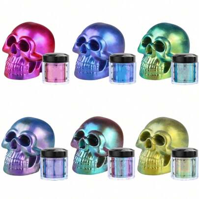 Polvo de mica camaleónico, set de polvo de mica de colores cambiantes - Pigmento en polvo para color de resina epoxi - Polvo camaleónico - Polvo de mica holográfico - Purpurina de pigmento de resina para manualidades, resina epoxi, resina UV, slime, tumblers, pintura y artes - 5g/Botella