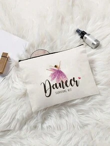 舞蹈字母化妆包生日毕业礼物送给女儿结婚礼物成人女儿礼物旅行盥洗包女儿新娘送礼会礼物化妆包化妆包化妆礼物化妆收纳袋化妆工具洗漱包女孩女士（多种图案可供选择），波西米亚风 - 米色 - 查看 9