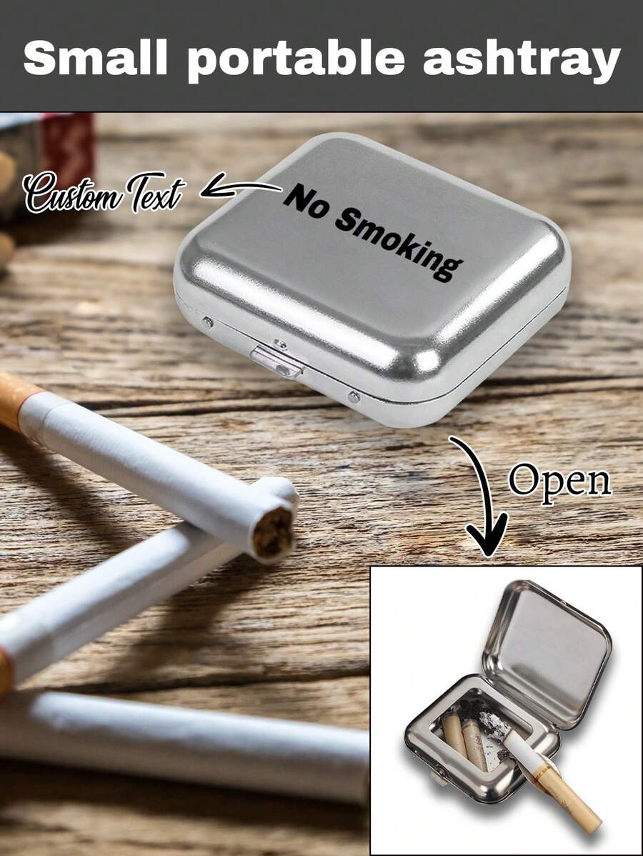 Personalized Stainless Steel Portable Ashtray For Outside Patio Cigarette Butt Disposal Outdoor