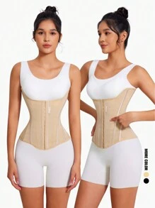 MISTHIN Women's Shaped Waist Trainer Cincher Waist Tummy Control Sport Fitness Shapewear - Apricot - View 1