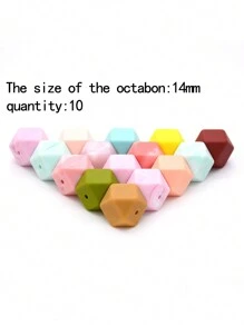 10/20 peças de contas de silicone de cores misturadas, 14 mm, suprimentos de artesanato ensacados, adequados para joias DIY, moda artesanal, pulseiras, colares, chaveiros