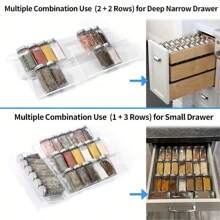 1/2/4pcs Acrylic Spice Shelf Organizer, Adjustable Stacking Step Condiment Jars Storage Rack - Multicolor - View 7