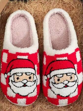 Cute Cartoon Plush Slippers, Indoor Warm And Cozy Home Slippers, Christmas Moose Head Slippers, Men And Women With The Same Couple Models