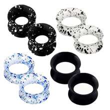 4 Cặp nút tai silicon mềm dẻo Unisex, nút mở rộng, dụng cụ đo, rỗng, co giãn, xỏ khuyên cơ thể, trang sức 2G-3/4 6-20MM - 4 cặp E - Xem 16