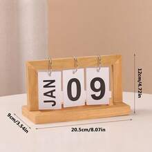 1 tờ Lịch gỗ tối giản, Quà tặng trang trí nhà cửa, Lịch vạn niên để bàn, Thích hợp làm quà tặng tiệc - Nhiều màu - Xem 2