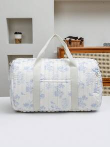 Túi xách Boston in hình gấu - Túi tote đựng tã và đồ dùng thiết yếu cho bé có sức chứa lớn đa năng có dây đeo vai, thích hợp cho trẻ sơ sinh đến thanh thiếu niên và người lớn - Màu xanh lam - Xem 4