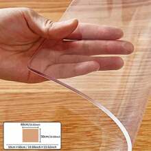 1 pieza Mantel de PVC transparente de 1.0 mm de grosor, resistente al agua, a los arañazos y al calor, adecuado para el hogar, hotel, mesa de comedor y mesa de café - Transparente-1,0 mm - Ver 10