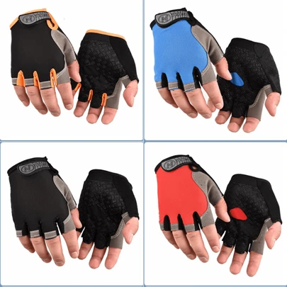 Gym Dumbbell Gloves Men Women Weightlifting Fitness Sport Training Exercise Gloves Non Slip Breathable Half Finger Cycling Glove