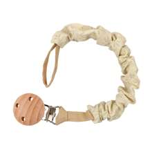 1pc Infant Fashion Printed Grid, Polka Dot & Striped Pacifier Clip & Wooden Pacifier Clip, Daily Use - Multicolor - View 19