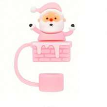 1/6pcs Christmas Silicone Straw Toppers, Santa Claus, Snowman, Christmas Stocking, Christmas Tree, Deer, Star, Reusable 10mm Straw Covers, Christmas & - Multicolor - View 14