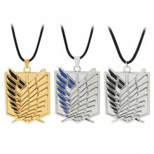 1pc Cartoon Anime Attack On Titan Corps Badge, Fashionable And Personalized Wing Token Pendant Necklace, Suitable For Daily Wear