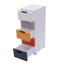 OUKANING Plastic Drawers Dresser Stackable Clothes Storage Cabinet Furniture With 4 Wheel - 彩色 - 查看 7