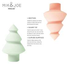 mik&joe 6 件装多色圣诞树形状组合化妆粉扑，柔软精致，适合居家或旅行使用 - 彩色 - 查看 5