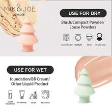 mik&joe 6 件装多色圣诞树形状组合化妆粉扑，柔软精致，适合居家或旅行使用 - 彩色 - 查看 4