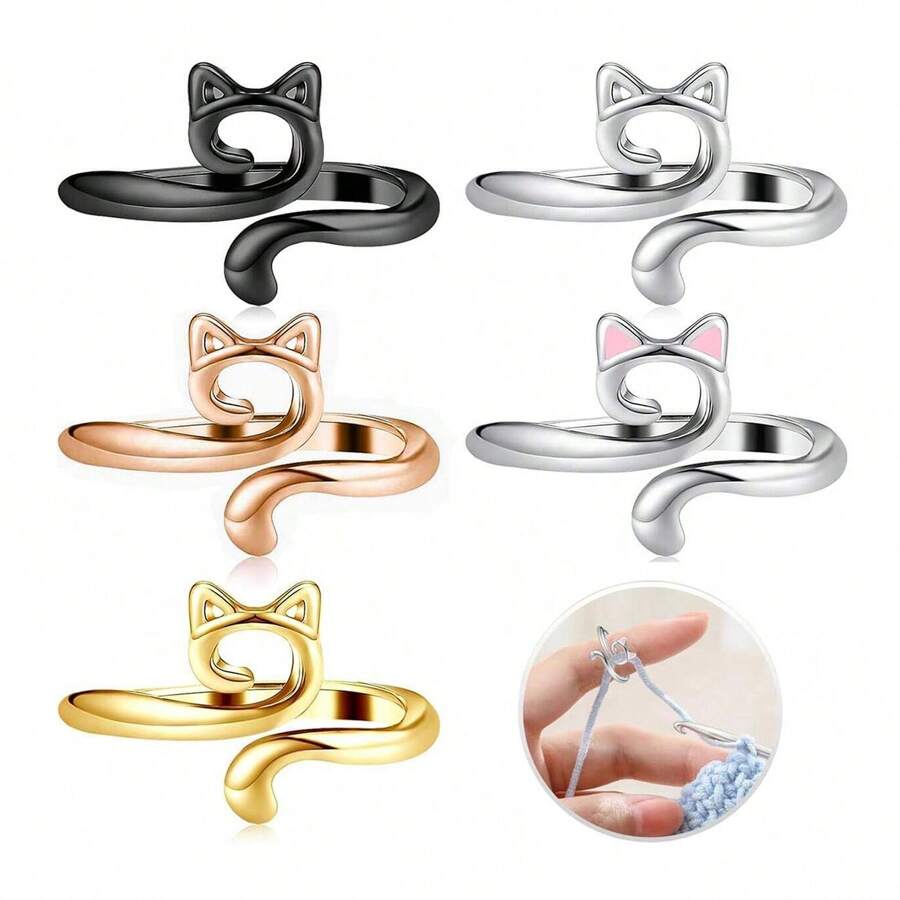 EDCUEBE7 1/15 件钩针张力环、可调节针织针迹标记、纱线张力环、简易钩针针迹标记（颜色随机）、配饰、母亲节、祖母节、感恩节、圣诞节礼物 - 彩色 - 查看 1