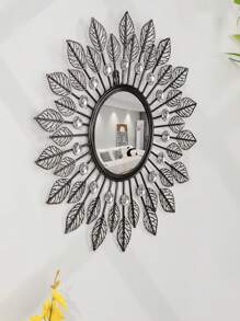 1 pieza Espejo de pared montado en la pared de hierro creativo, multifuncional para sofá, espejo decorativo de vestíbulo, decoración de pared moderna de sala de estar, mejor regalo de decoración de pared de moda - Dorado - Ver 8