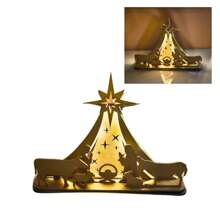 Nativity Scene Christmas Baby Jesus Holy Family Illuminated LED - 金色 - 查看 4