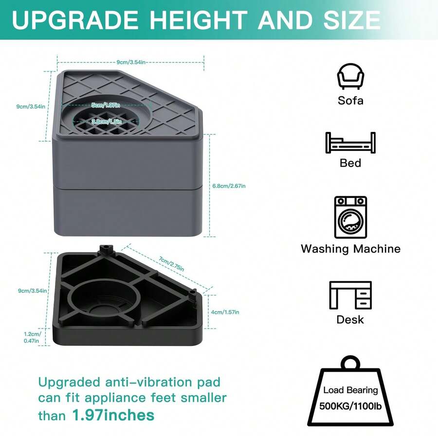 SEISSO Anti Vibration Pads For Washing Machine, Washer & Dryer