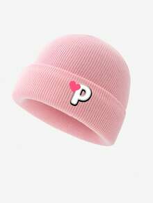 1顶带有爱心字母的婴儿针织帽，柔软温暖，适合新生儿及秋冬季儿童日常使用。 - 彩色 - 查看 27