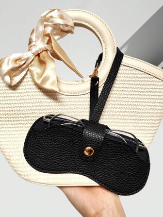 1 件装眼镜和口红收纳袋、太阳镜袋、便携式眼镜盒、女士眼镜盒、旅行太阳镜保护套、波西米亚风