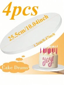 1/3/4 stuks Wit/Goud 8/10/12 Inch Ronde Taartplank, Dik Karton, Stevige Taartbasis, Taartplanken, Perfect Voor Het Bakken Van Zelfgemaakte Taarten En Gebak, Thuis Keuken Bakaccessoires, Geschikt Voor Feestdagen Zoals Valentijnsdag, Kerstmis - veelkleurig - Bekijken 14