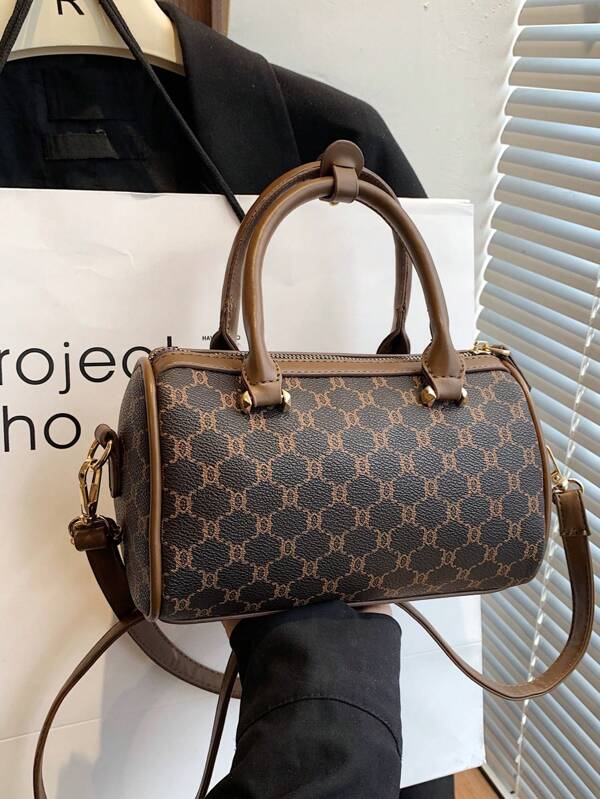 SHIMEINI 1 حقيبة كتف بوسطن ذات نقوش زهرية عتيقة للموضة لعام 2025، مناسبة للنساء للاستخدام اليومي، التنقل للعمل، الإجازات، المناسبات، الهدايا