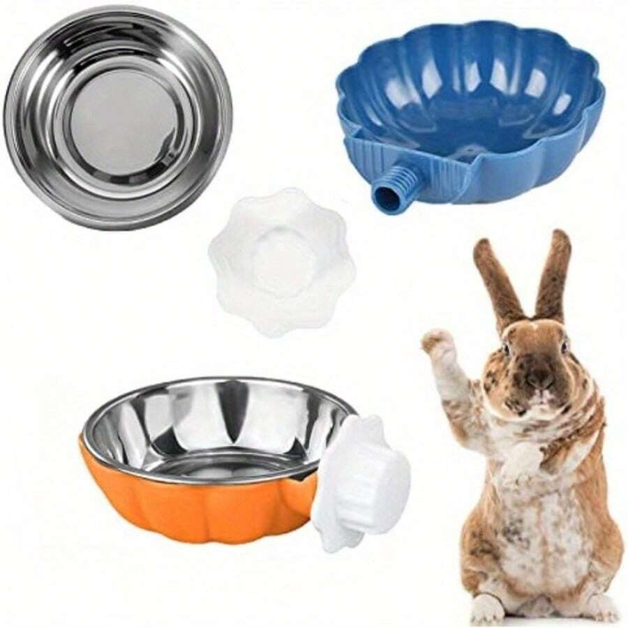 Rabbit Food Bowls Set Hanging Cage Bunny Bowl Guinea Pig Chinchilla