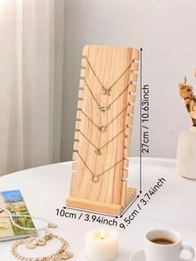Giá trưng bày vòng cổ bằng gỗ lớn, giá đỡ trang sức cho quầy & tủ trưng bày, giá đựng mặt dây chuyền - Màu gỗ - Xem 6