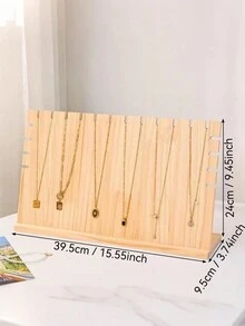 Giá trưng bày vòng cổ bằng gỗ lớn, giá đỡ trang sức cho quầy & tủ trưng bày, giá đựng mặt dây chuyền - Màu gỗ - Xem 5