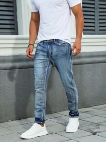 Men's Fashion Stretch Pants, Multiple Color Options, Each Color Is A Very Good Process Wash, Slim-Fit Style, Suitable For All Seasons-2406 - Rửa trung bình - Xem 2