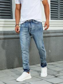 Men's Fashion Stretch Pants, Multiple Color Options, Each Color Is A Very Good Process Wash, Slim-Fit Style, Suitable For All Seasons-2406 - Rửa trung bình - Xem 4