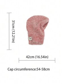 1 chiếc mũ len Balaclava trùm đầu cho nữ, chu vi đầu cực lớn, giữ ấm tai, khăn trùm cổ cho mùa thu đông, mũ len mềm mại thời trang - Nhiều màu - Xem 9