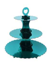 3 层甜点展示架蛋糕工具纸烫金蛋糕架 DIY 纸艺生日派对婚礼蛋糕装饰 1 件 - 彩色 - 查看 12