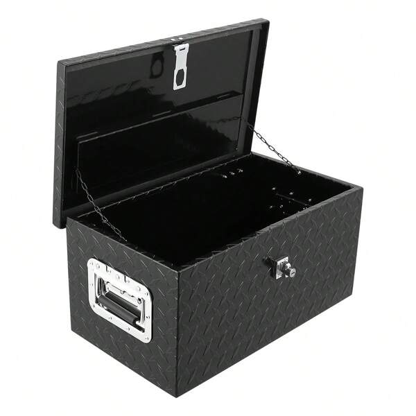 Aluminum Diamond Plate Tool Box With Lock And Keys, Heavy Duty Waterproof Truck Storage Organizer Chest For Pick Up Truck Bed, Rv Trailer/Van With Side Handle,20 Inch